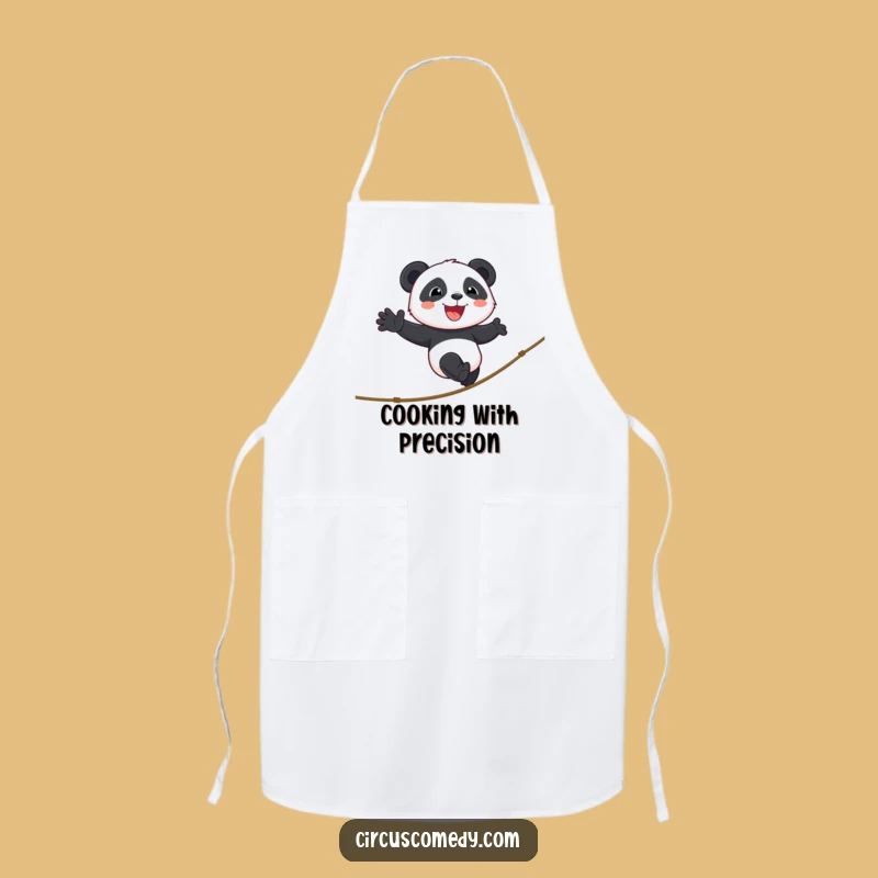 Funny Panda Tightrope Apron: Chef's Circus Balance & Hilarious Kitchen Gift