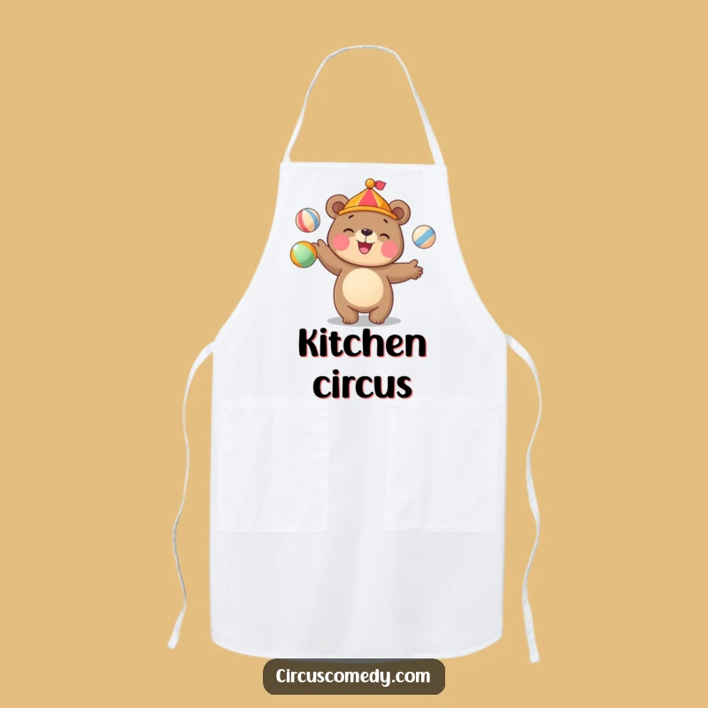 Funny Bear Juggling Apron: Kitchen Circus Fun, Hilarious Funny Gift