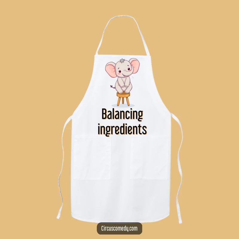 Funny Elephant Balancing Apron - Chef's Kitchen Wear for Fun