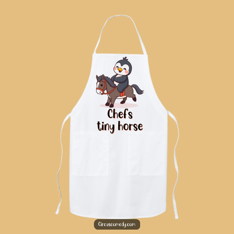 Funny Penguin Horse Rider Apron - Hilarious Chef Gift for Animal Fans