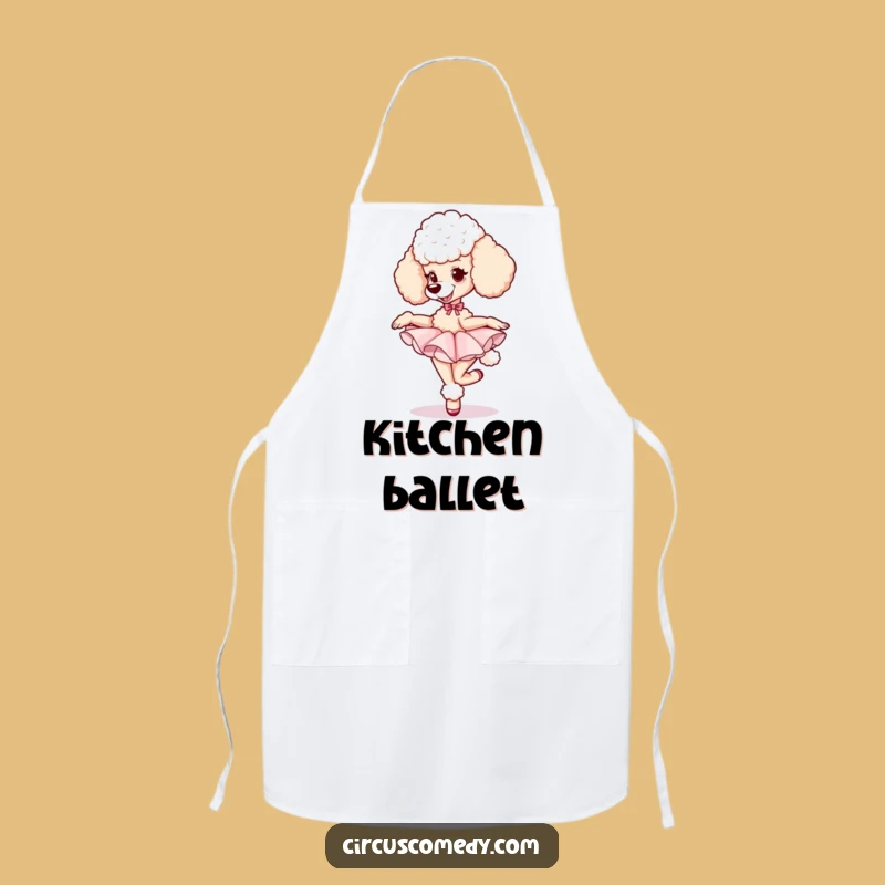 Funny Poodle Dancer Apron: Chic Ballet Pooch in Tutu, Perfect for Kitchen Pirouettes!