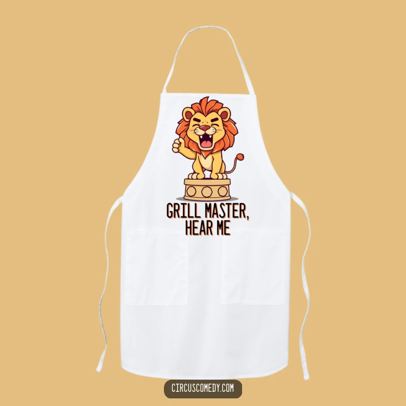 Funny Lion Roaring Apron: Cook with Courage, Hilarious Kitchen Gift!