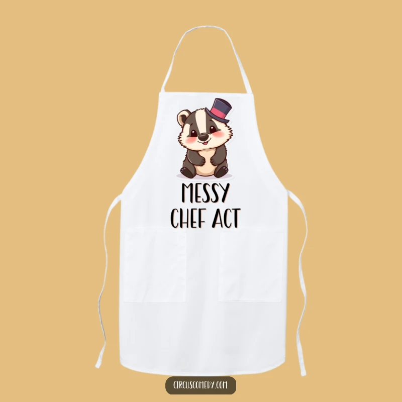 Funny Badger Top Hat Apron: Chef's Fun & Hilarious Kitchen Gift