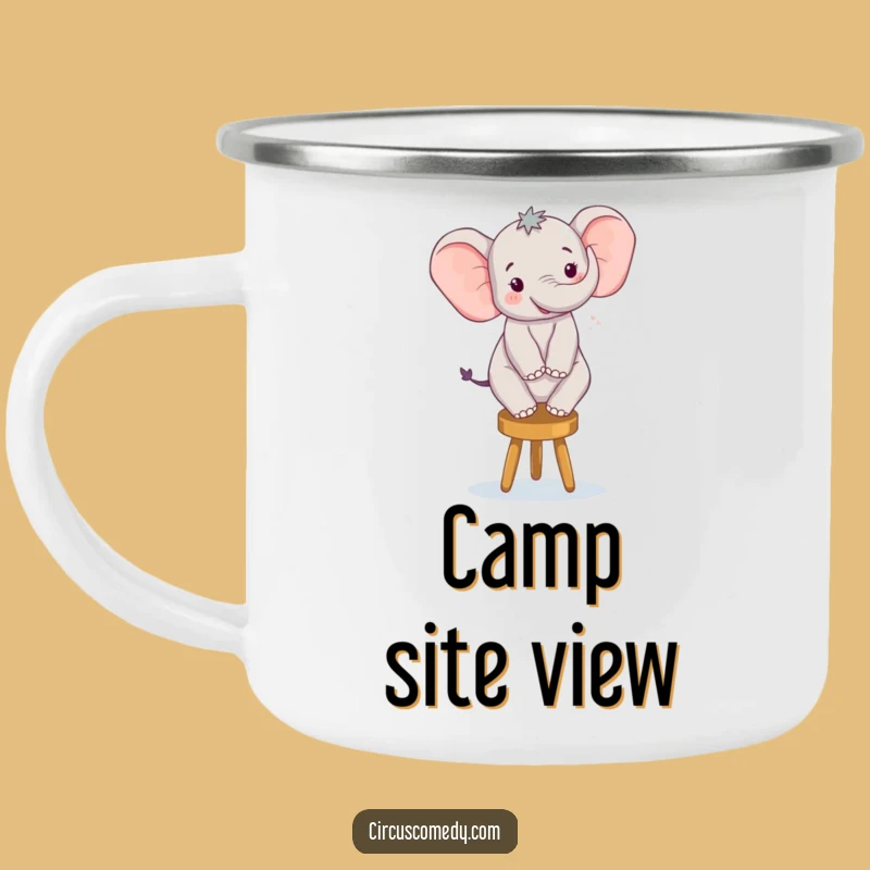 Funny Elephant Balancing Camping Mug - Durable & Hilarious Gear