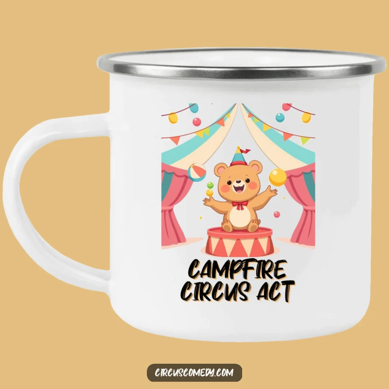 Funny Bear Juggler Circus Camping Mug: Adventure-Ready and Hilarious