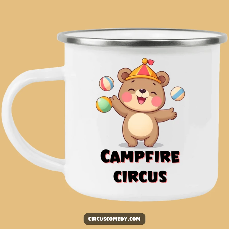 Funny Bear Juggling Camping Mug: Circus Fun on the Go, Funny Gift