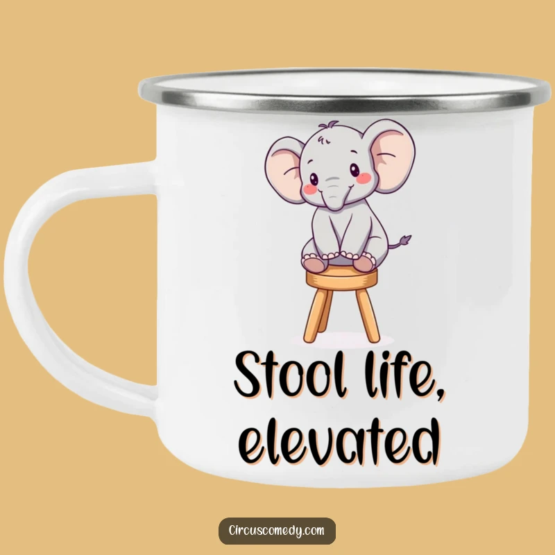 Funny Elephant Balancing Camping Mug: Adventure with a Comedic Twist
