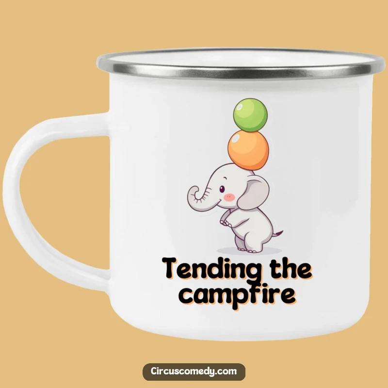 Funny Focused Elephant Camping Mug - Adventure with Precision and Cheer