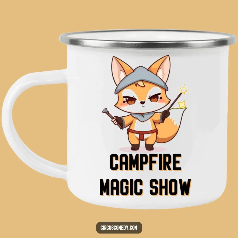 Funny Fox Magician Camping Mug: Adventure-Ready and Enchanting