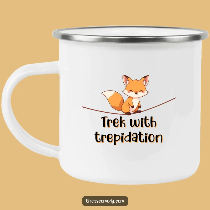 Funny Fox Tightrope Camping Mug - Outdoor Acrobat Fun Gift
