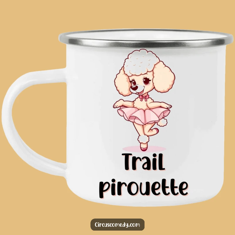 Funny Poodle Dancer Camping Mug: Elegant Ballet Pooch in Tutu for Outdoor Grace!