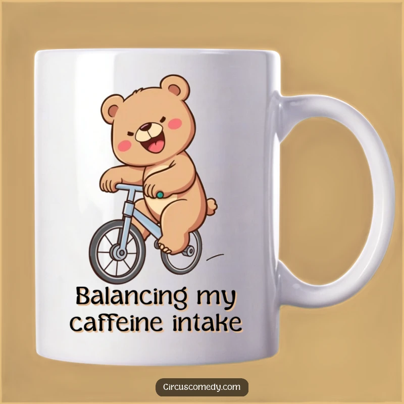 Funny Bear Unicycle Mug - Determined & Hilarious Gift