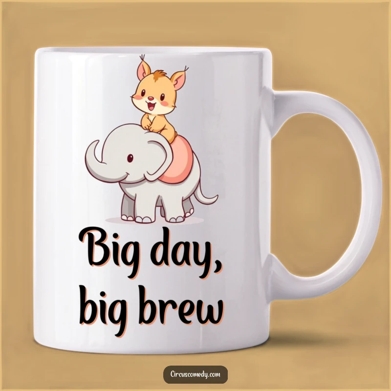 Funny Squirrel Elephant Rider Mug - Cheerful Adventure Makes a Great Gift!