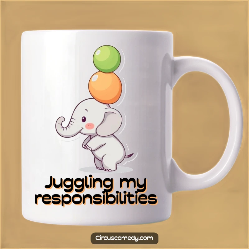 Funny Focused Elephant Ball Mug - Amazing Balance, Perfect Gift for Achievers