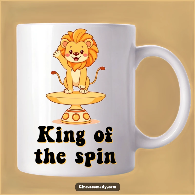 Funny Lion Plate Mug - Regal Acrobat King Gift