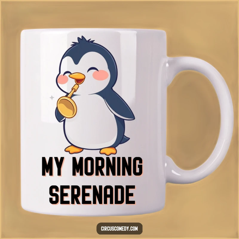 Funny Penguin Trumpet Mug: A Cheerful Musician Makes a Hilarious Gift
