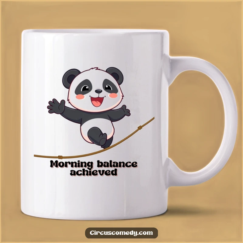 Funny Panda Tightrope Mug: A Balancing Act of Humor & Great Gift