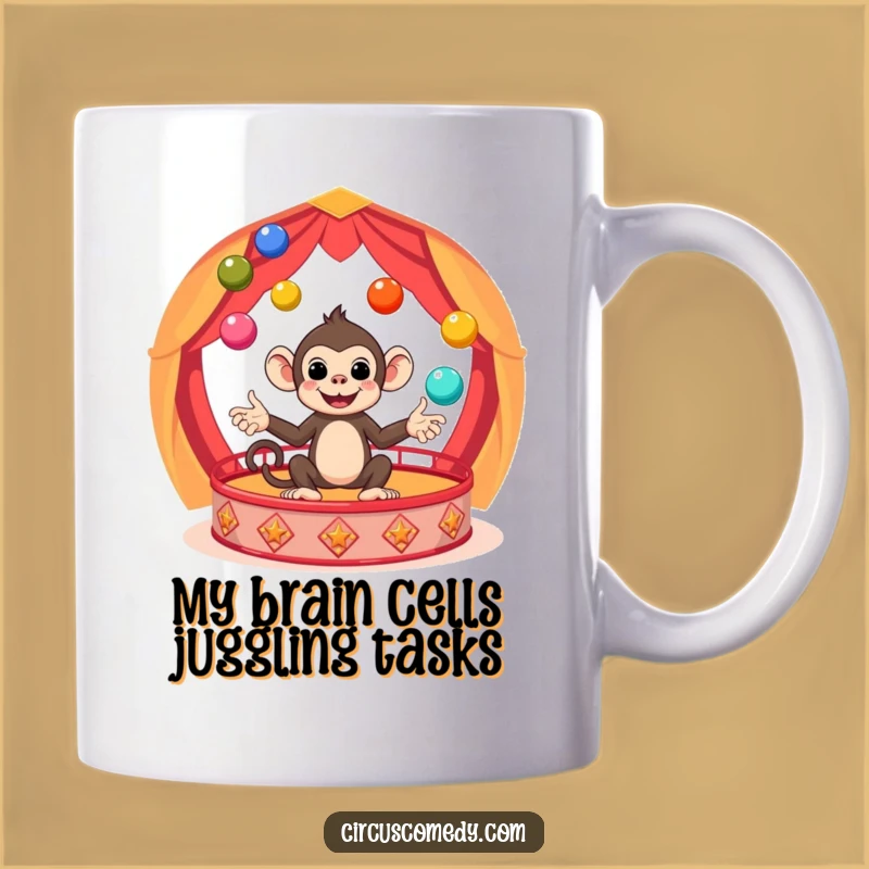 Funny Monkey Circus Juggling Mug - A Hilarious Gift for Animal Lovers