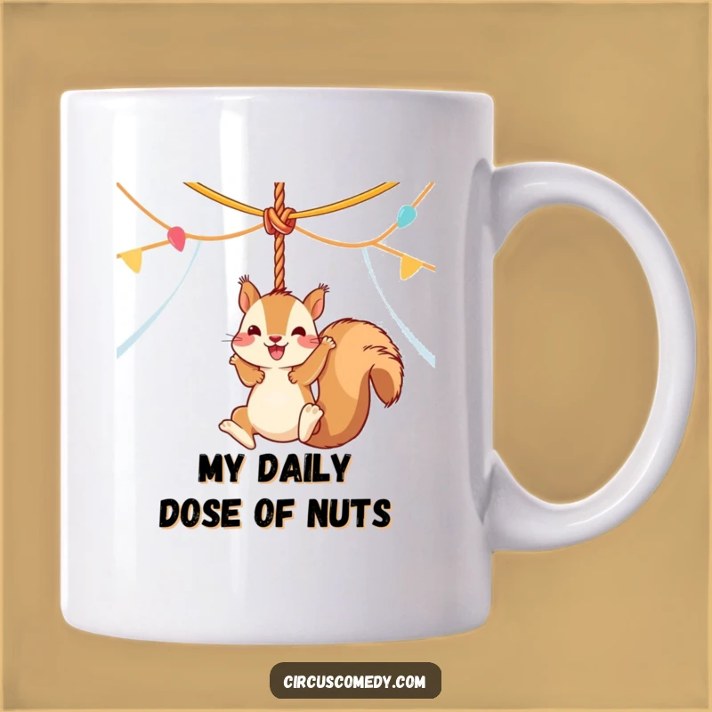 Funny Squirrel Circus Acrobat Mug - Hilarious Swinging Squirrel Gift for Animal Lovers