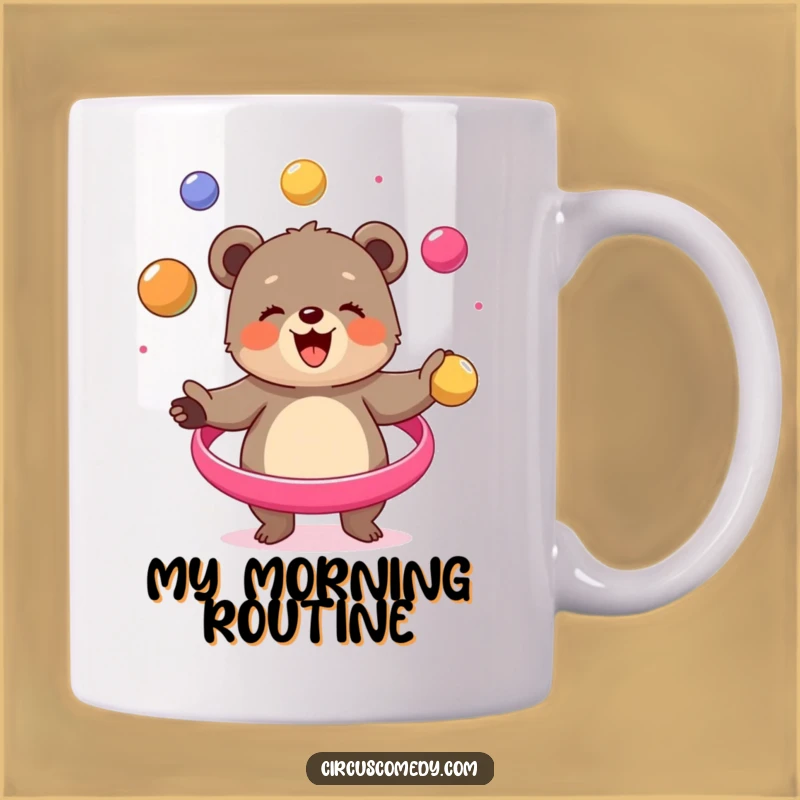 Funny Bear Cub Juggling Balls Mug - Adorable Circus Fun Gift