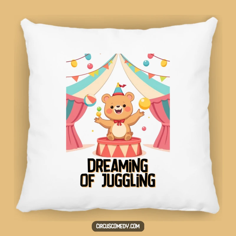 Funny Bear Juggler Circus Pillow: Cozy and Hilarious Home Decor Accent
