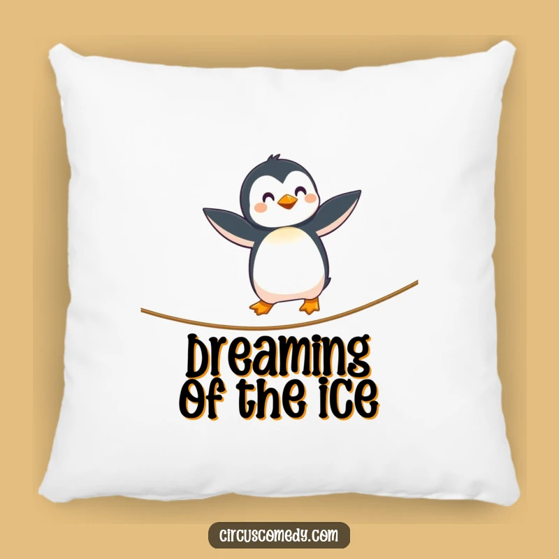 Funny Penguin Tightrope Pillow - Cozy & Whimsical Comfort Gift