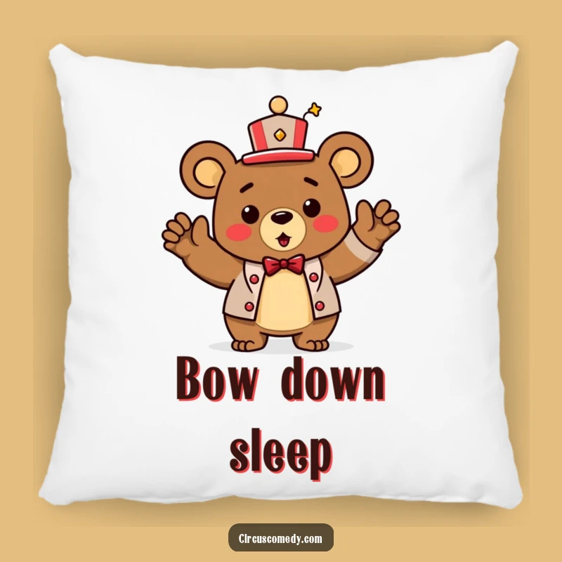 Funny Bear Ringmaster Pillow: Cozy Victory Bow Cushion Gift
