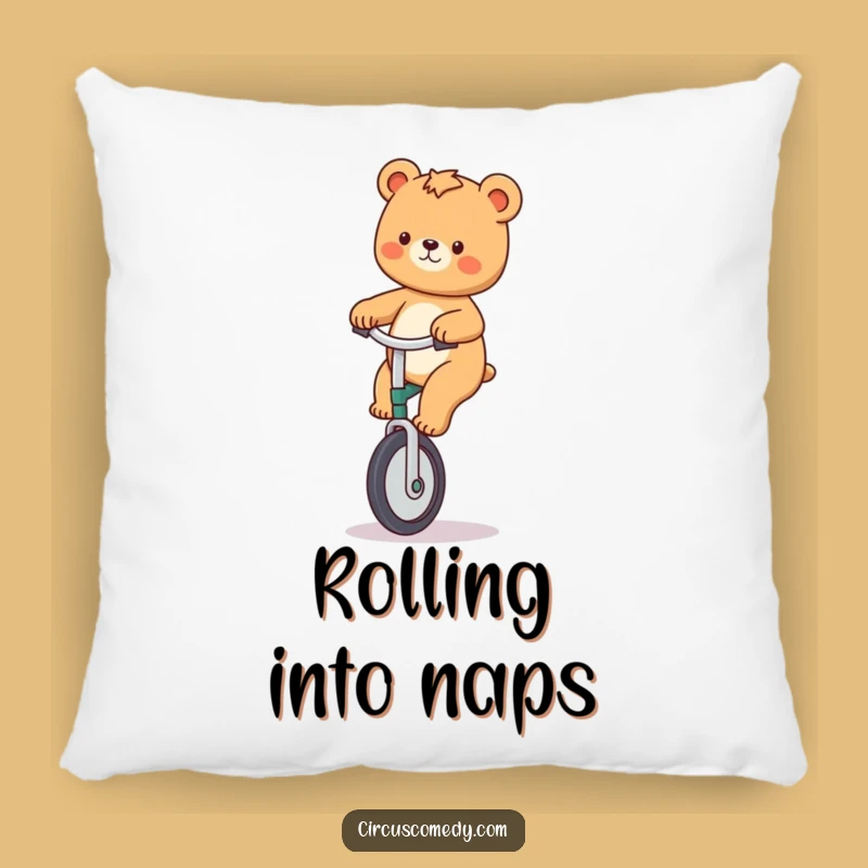 Funny Bear Unicycle Pillow - Comfy & Hilarious Decor
