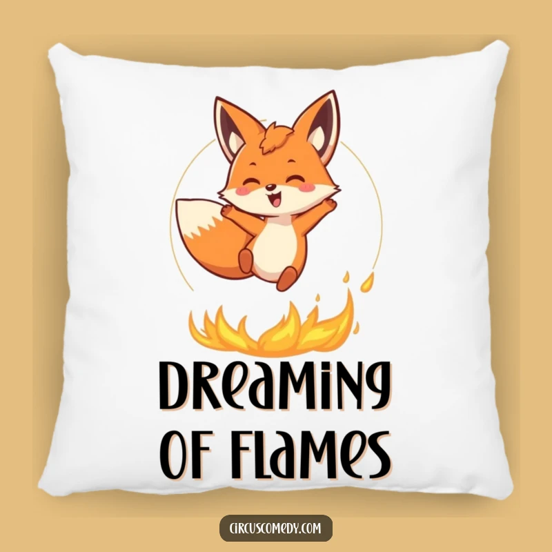 Funny Fox Fire Pillow: Cozy Comfort with a Fiery Edge, a Unique Funny Gift