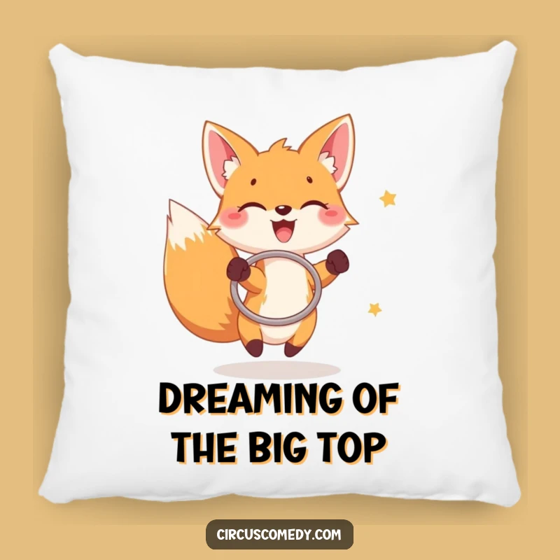 Funny Fox Hoop Game Pillow: Snuggle with Joyful Acrobat Charm