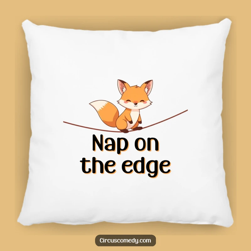 Funny Fox Tightrope Pillow - Cozy Acrobat Accent Gift