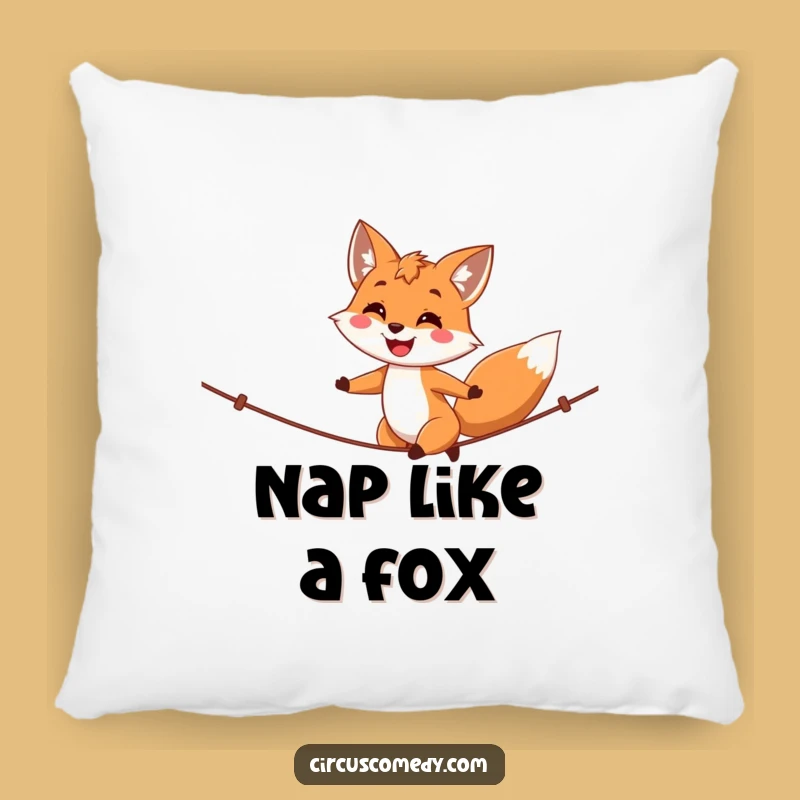 Funny Fox Tightrope Walker Pillow - Cozy Comfort With a Proud Smile!