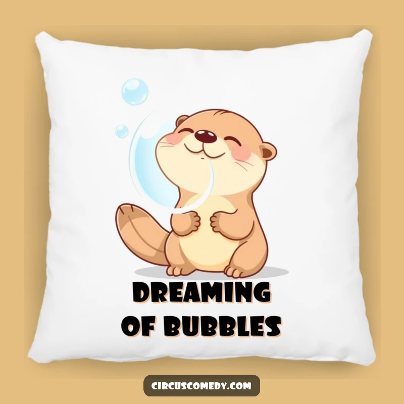Funny Otter Pillow: Cozy Giggling Otter Blowing Bubble - Comfy Humor Decor Gift