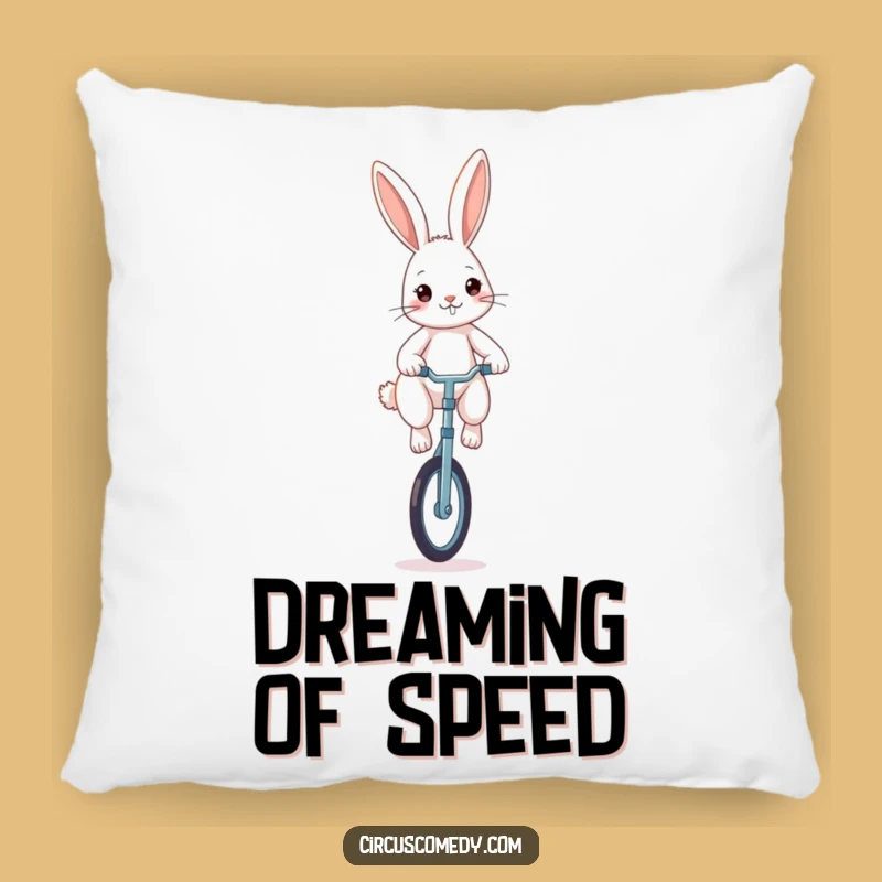 Funny Rabbit Unicyclist Pillow - Relax With Determined Comfort!