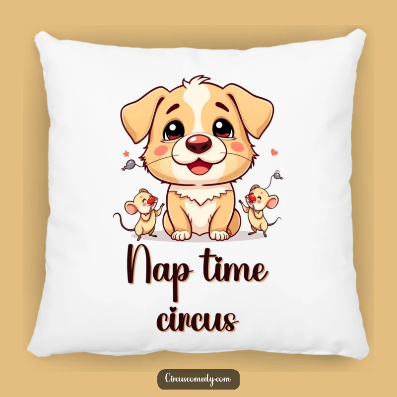 Funny Dog Clown Nose Pillow: Adorable Juggling Mouse Cushion Gift