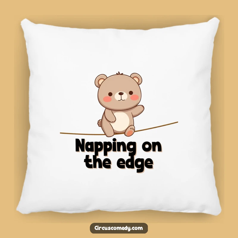 Funny Happy Bear Tightrope Pillow - Cozy Comfort and Cheerful Decor