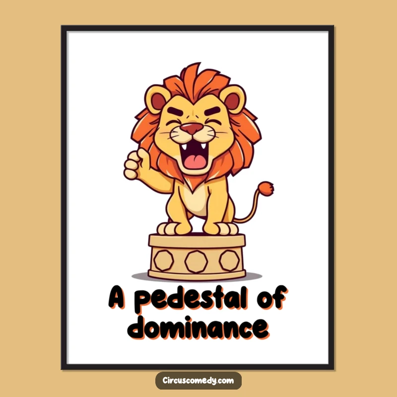 Funny Lion Roaring Digital Art: Instant Power, Hilarious Printable Gift!