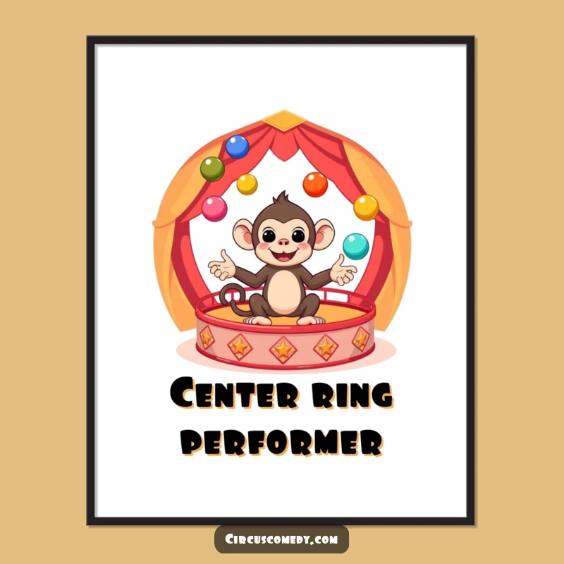 Funny Monkey Circus Digital Art Print - Instant Hilarious Wall Decor Gift