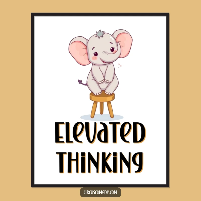 Funny Elephant Balancing Digital Art - Instant Download for Smiles