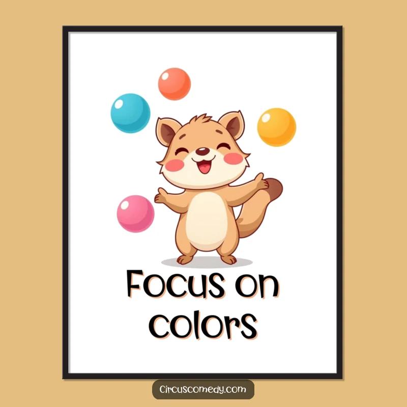 Funny Animal Juggling Digital Art - Focused Fun for Instant Decor