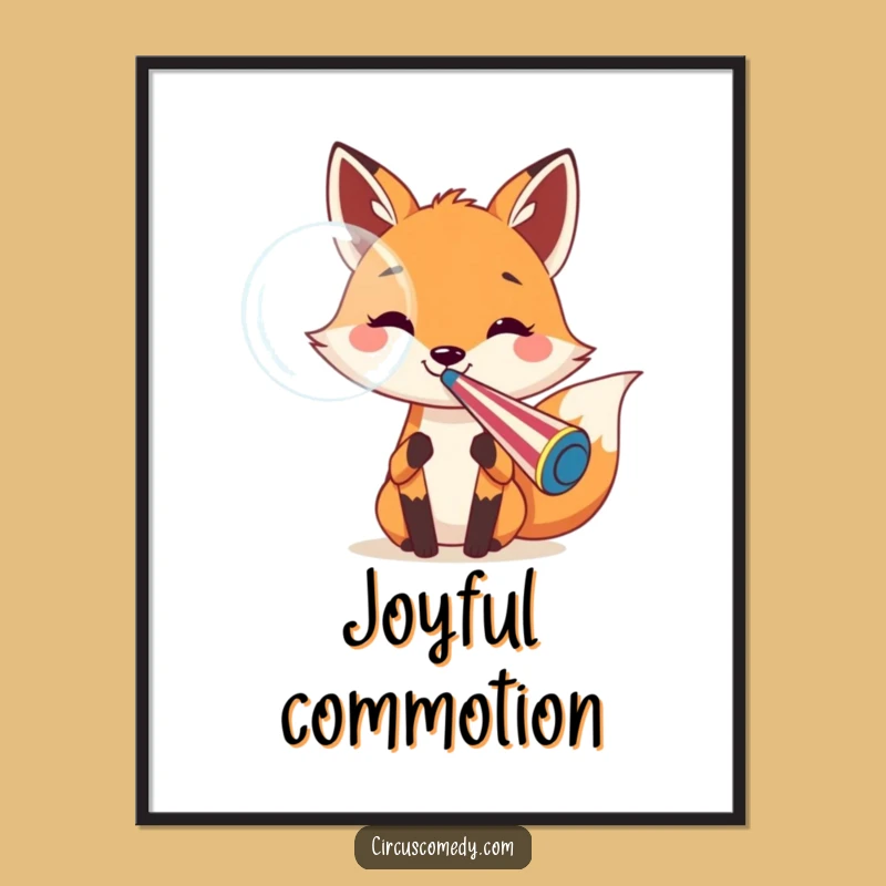 Funny Fox Bubble Digital Art: Printable Cheer & Hilarious Decor