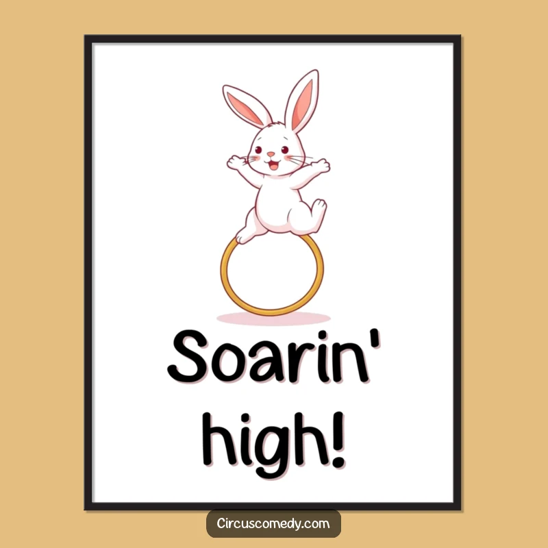 Funny Rabbit Jump Digital Art - Instant Athletic Cheer Gift