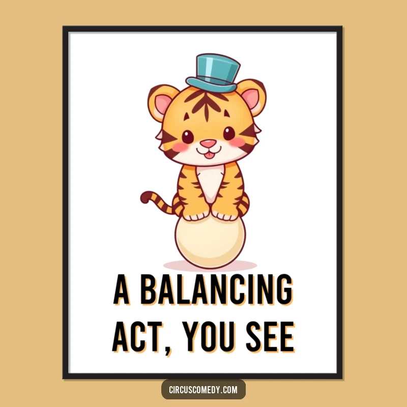 Funny Tiger Top Hat Digital Art: Instant Laughs, Hilarious Printable Gift!
