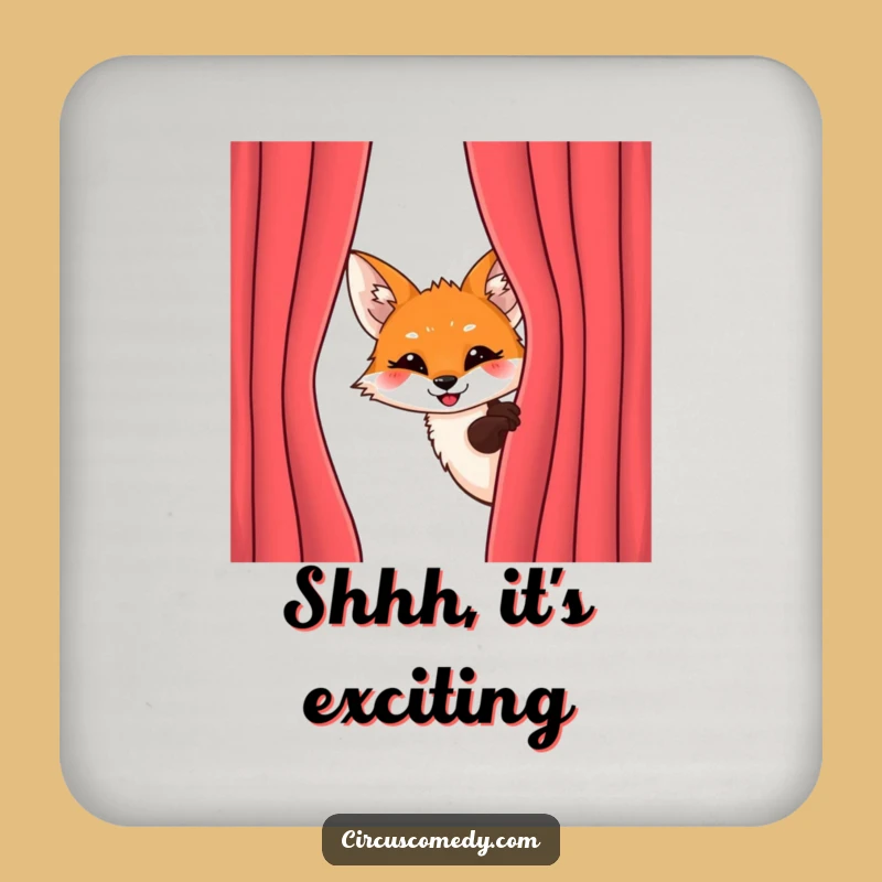 Funny Fox Peeking Drink Coaster - Protect Surfaces with Playful Mischief