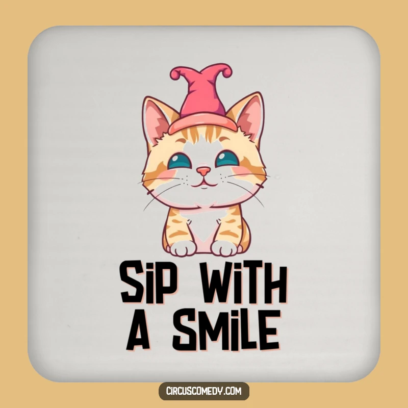 Funny Jester Cat Coasters: Protect Surfaces with Feline Charm