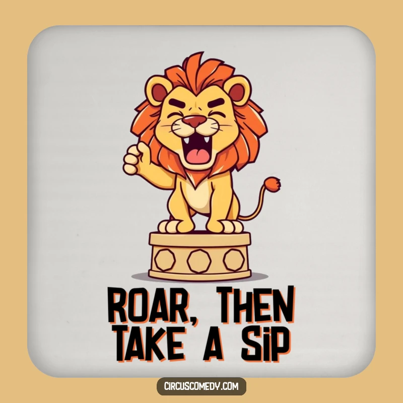 Funny Lion Roaring Coaster: Protect Surfaces with Regal Style, Gift!
