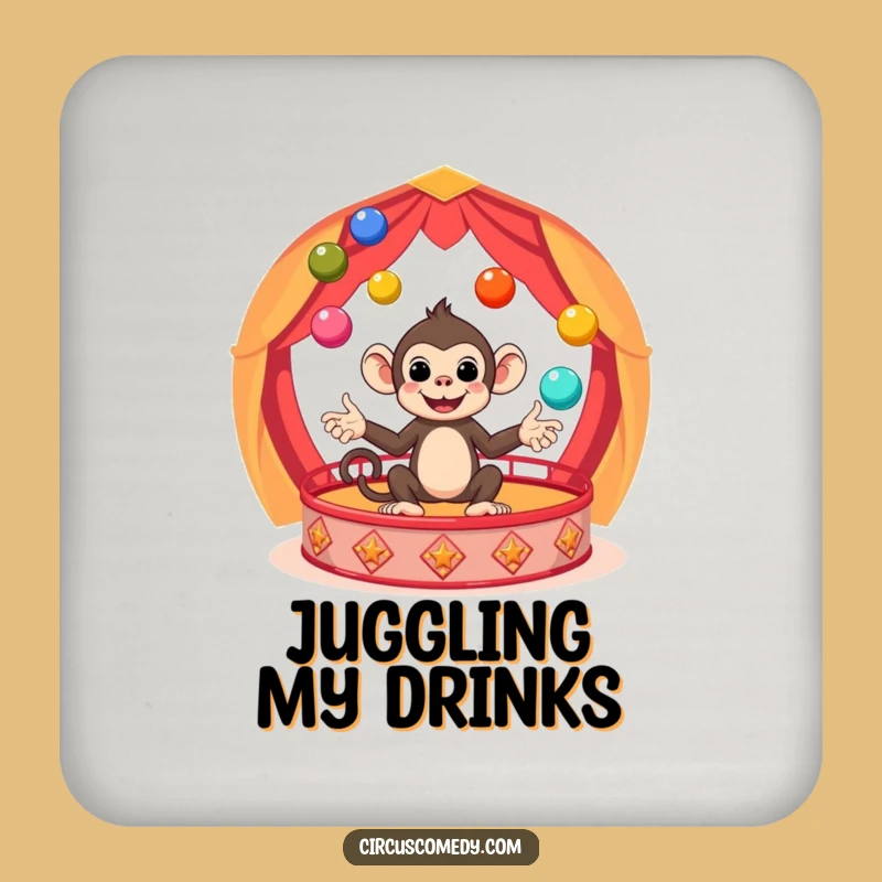 Funny Monkey Circus Coasters - Hilarious Gift for Table Protection