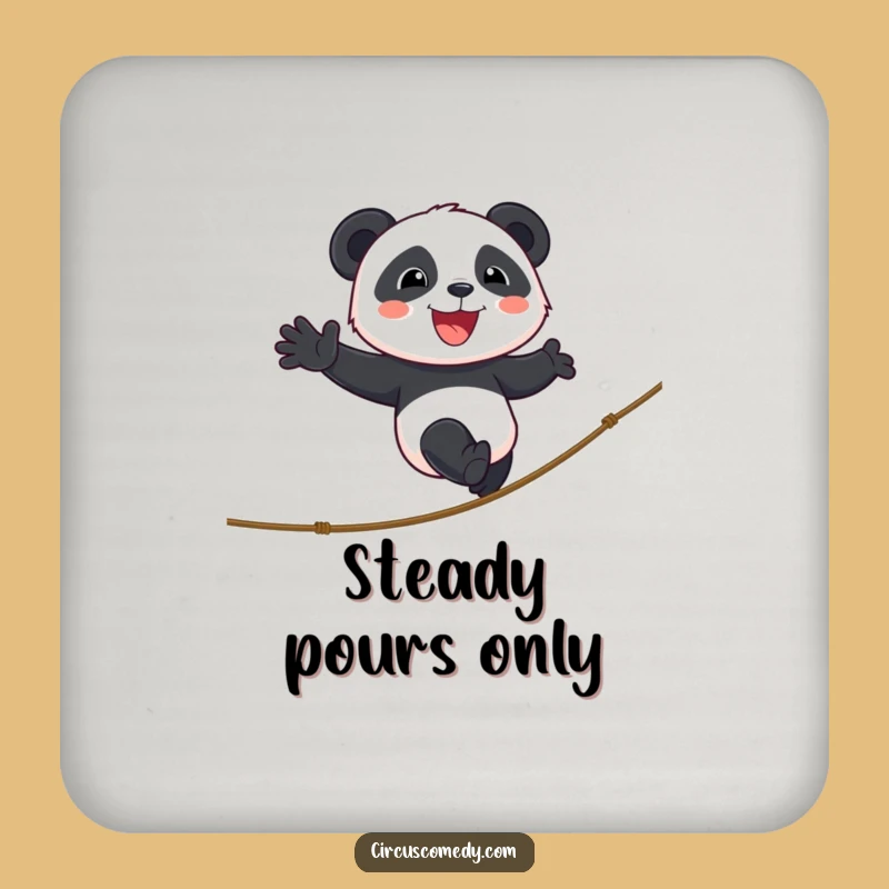 Funny Panda Tightrope Coaster: Protect Surfaces with Circus Balance