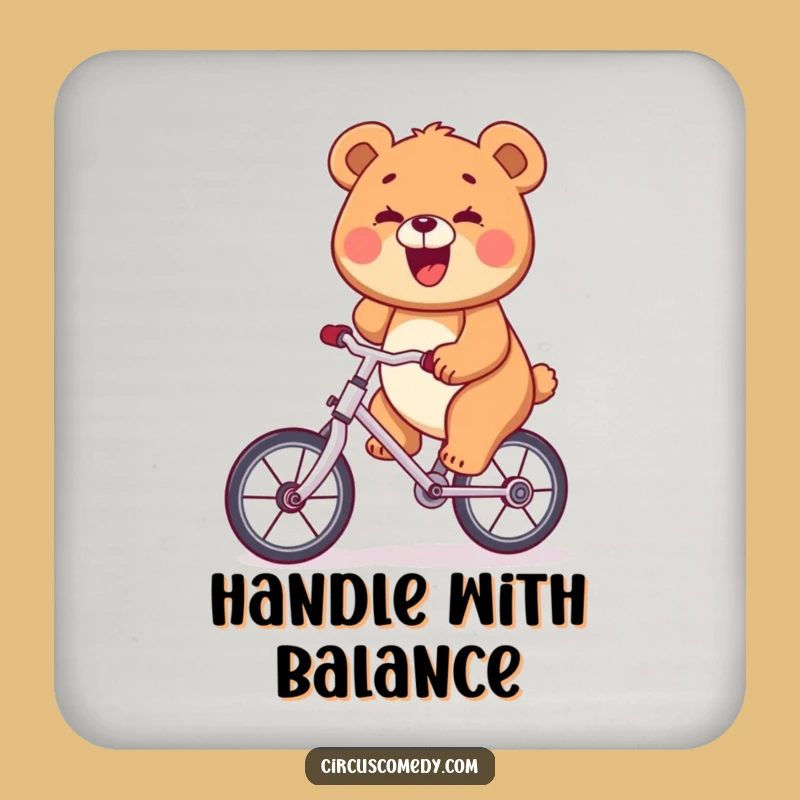 Funny Bear Unicycle Coaster: Protect Surfaces with Cheer!