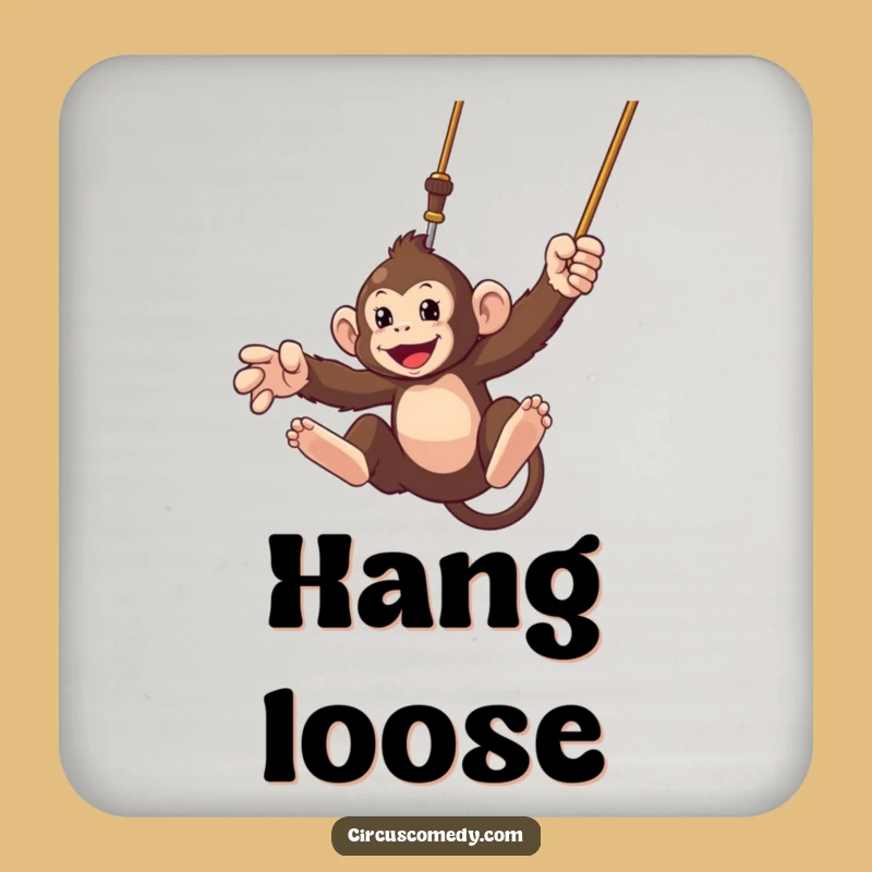 Funny Monkey Trapeze Drink Coaster: Protect Surfaces with Playful Flair